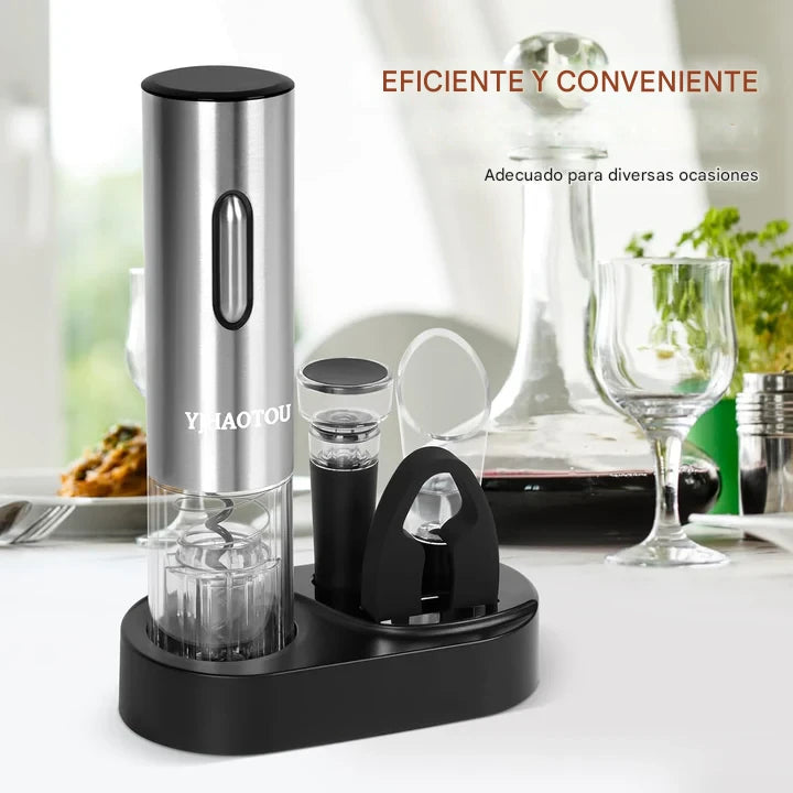 Descorchador De Vino Automático 4 en 1 (PREMIUM BLACK)